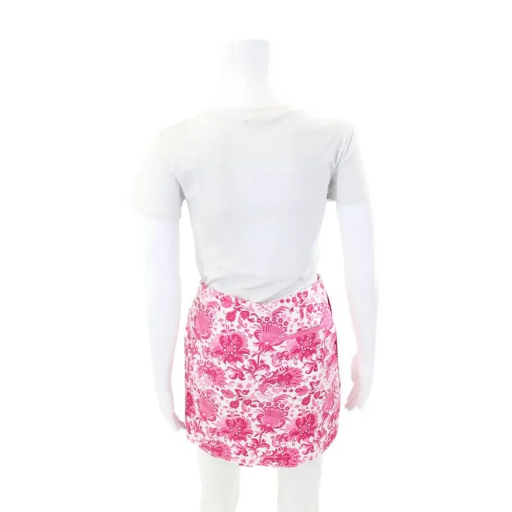 Golftini Womens Cotton Floral Print A Line Skort Pink Size 0